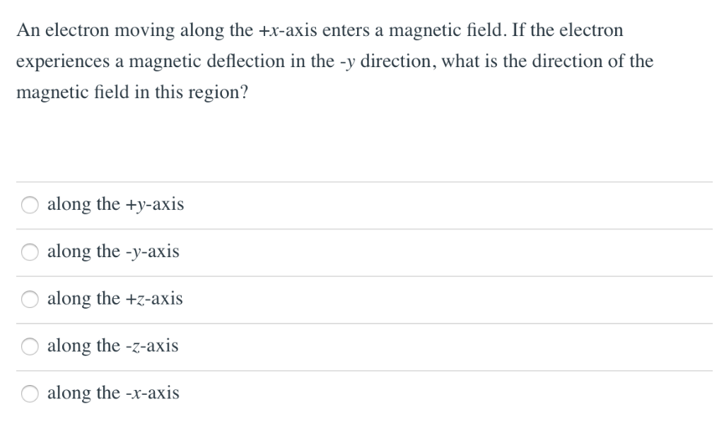 Solved An electron moving along the +x-axis enters a | Chegg.com