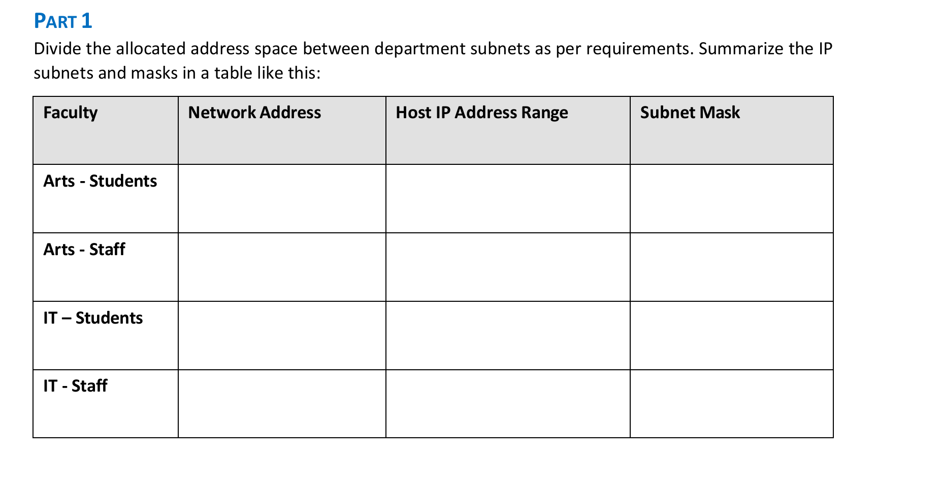 Solved Design and configure a network for university that | Chegg.com