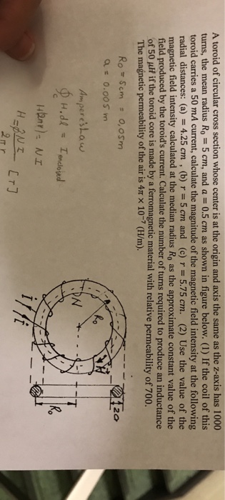 Solved A toroid of circular cross section whose center is at | Chegg.com