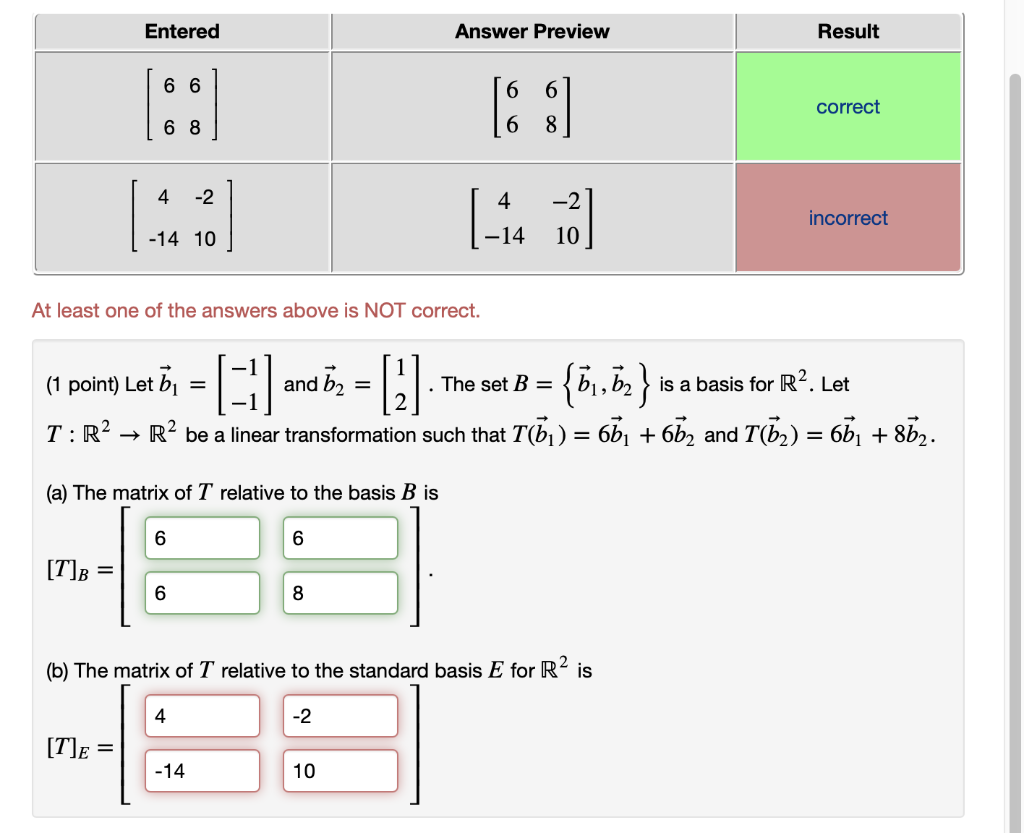 Solved (1 Point) Let B⃗1=[−1−1]b→1=[−1−1] And | Chegg.com