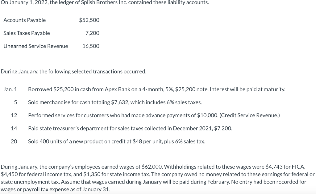 Solved During January, the following selected transactions | Chegg.com