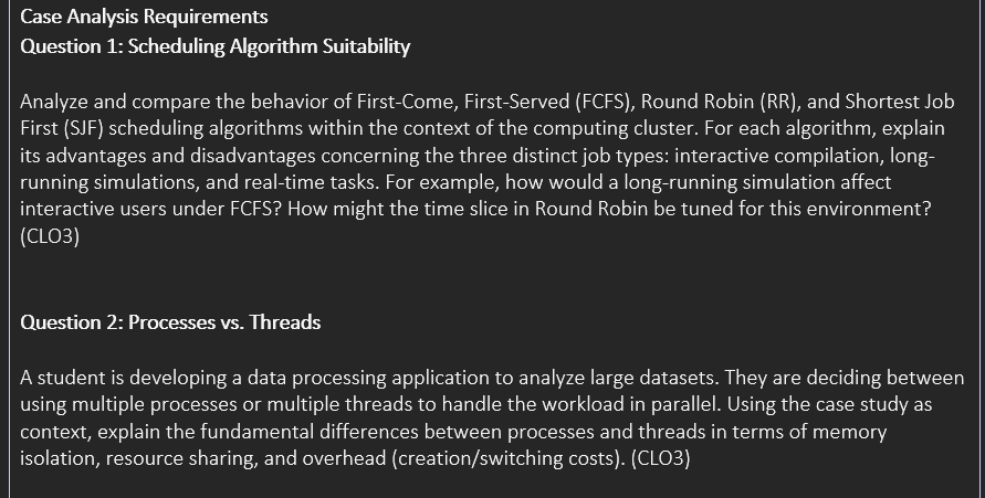 Solved Project Description: Case Study: Resource Scheduling | Chegg.com