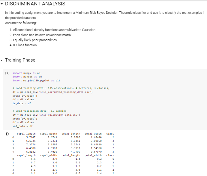 - DISCRIMINANT ANALYSIS In this coding assignment you | Chegg.com