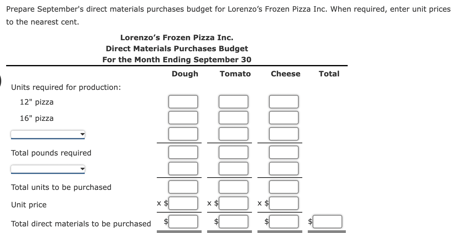 Solved Lorenzo's Frozen Pizza Inc. has determined from its