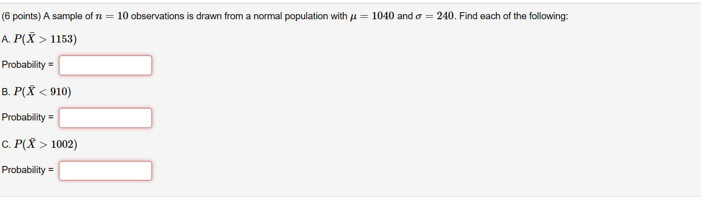 Solved (6 points) A sample of n = 10 observations is drawn | Chegg.com