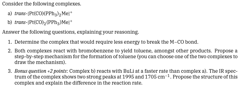 Solved Consider the following complexes. a trans Chegg