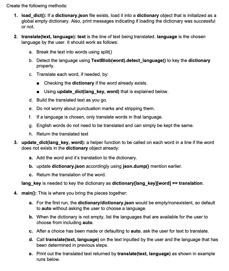 Problem 1. (70 points) Translation Classes Using | Chegg.com