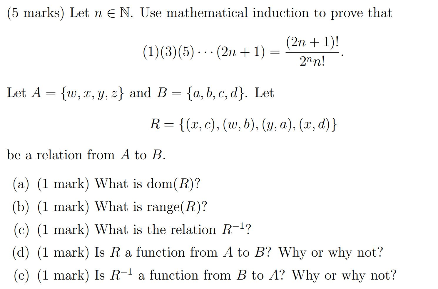 Solved 5 Marks Let N E N Use Mathematical Induction To Chegg Com