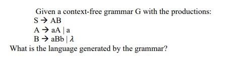 Solved Given a context-free grammar G with the productions: | Chegg.com
