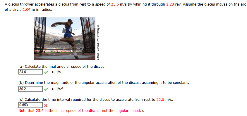 Solved A discus thrower accelerates a discus from rest to a | Chegg.com