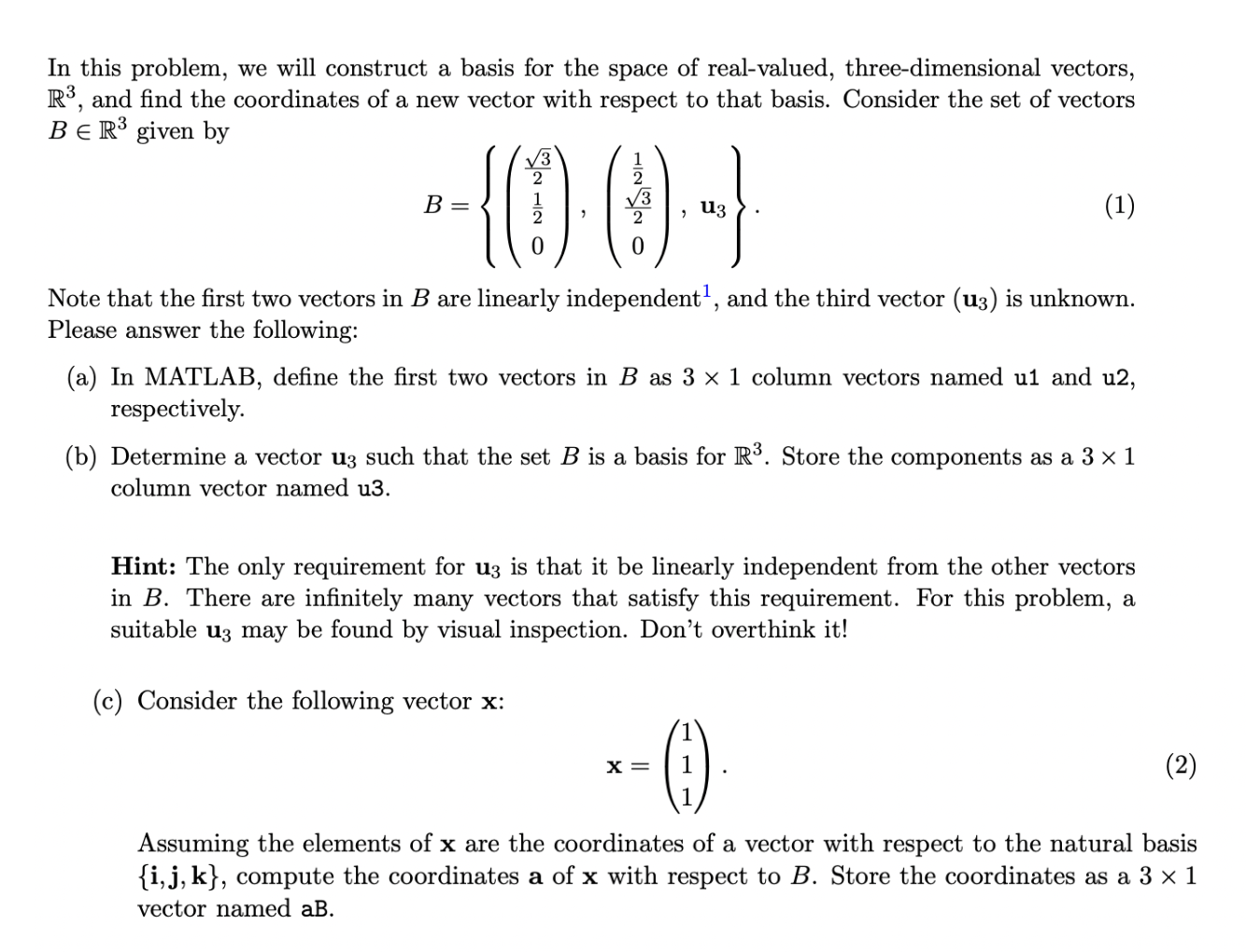 Solved In this problem, we will construct a basis for the | Chegg.com