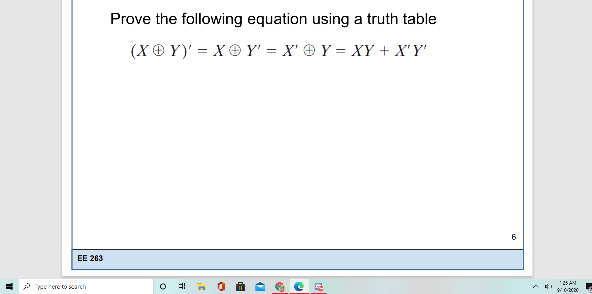 Solved Prove The Following Equation Using A Truth Table Chegg Com