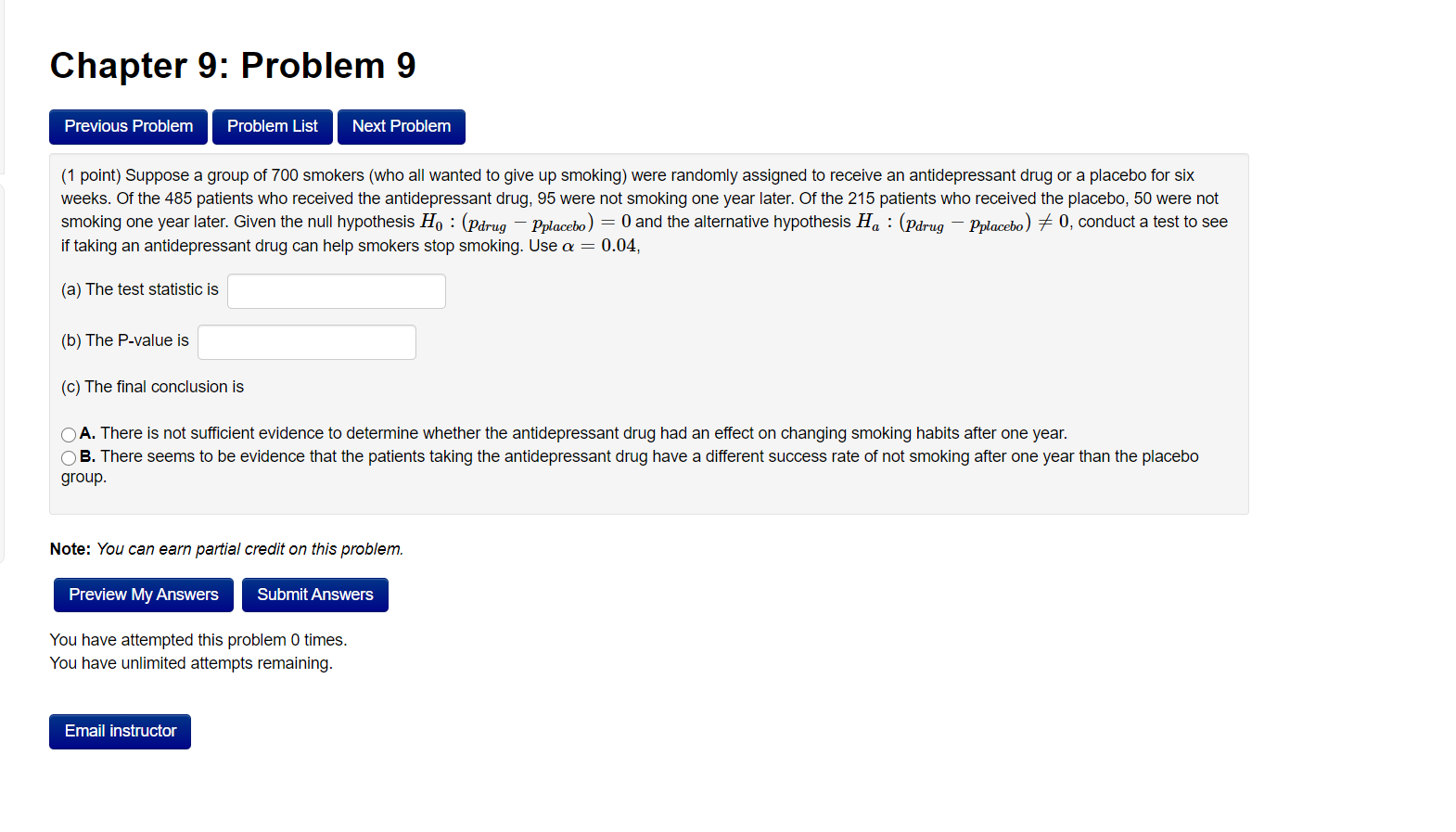 Solved Chapter 9: Problem 9 Previous Problem Problem List | Chegg.com