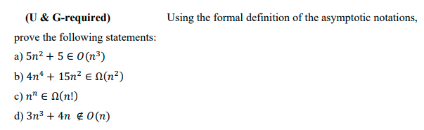 Solved (U \& G-required) Using the formal definition of the | Chegg.com