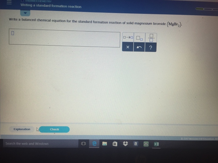 Solved Write a balanced chemical equation for the standard