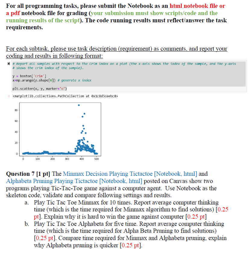 Solved For all programming tasks, please submit the Notebook | Chegg.com
