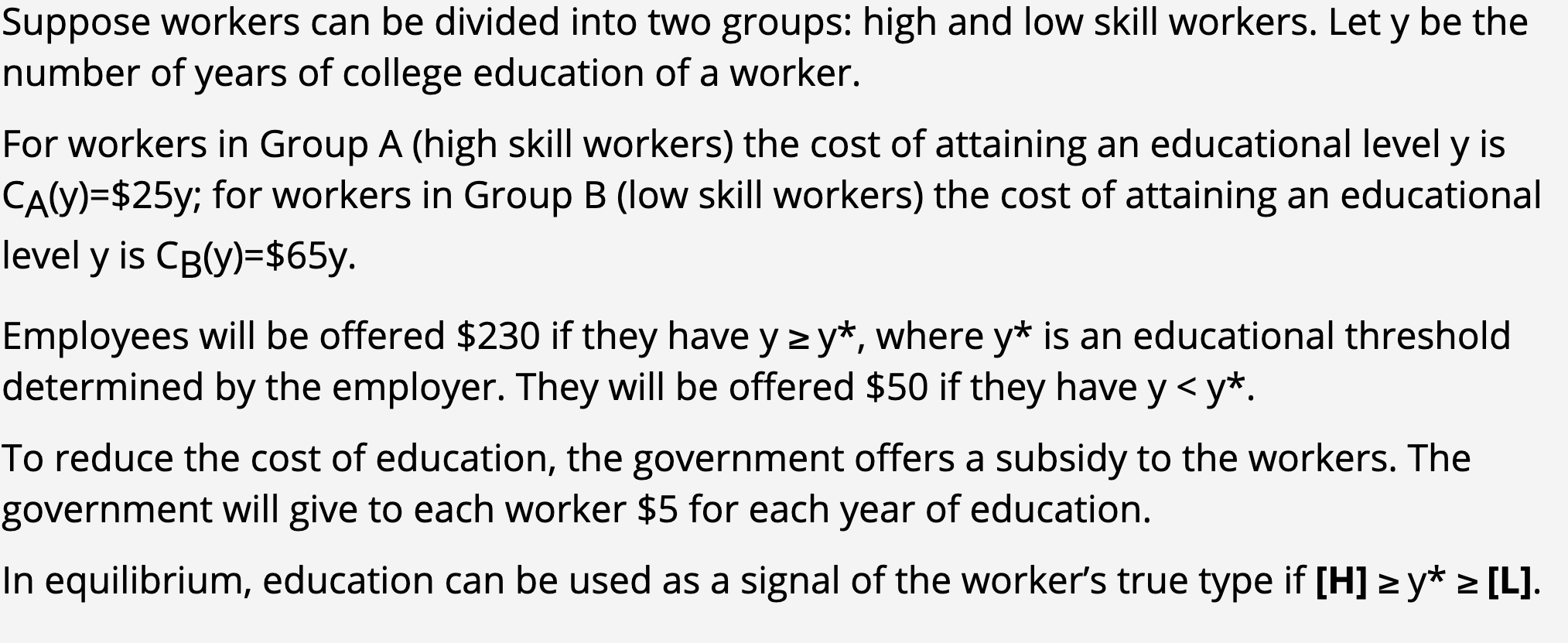 Solved Suppose workers can be divided into two groups: high | Chegg.com