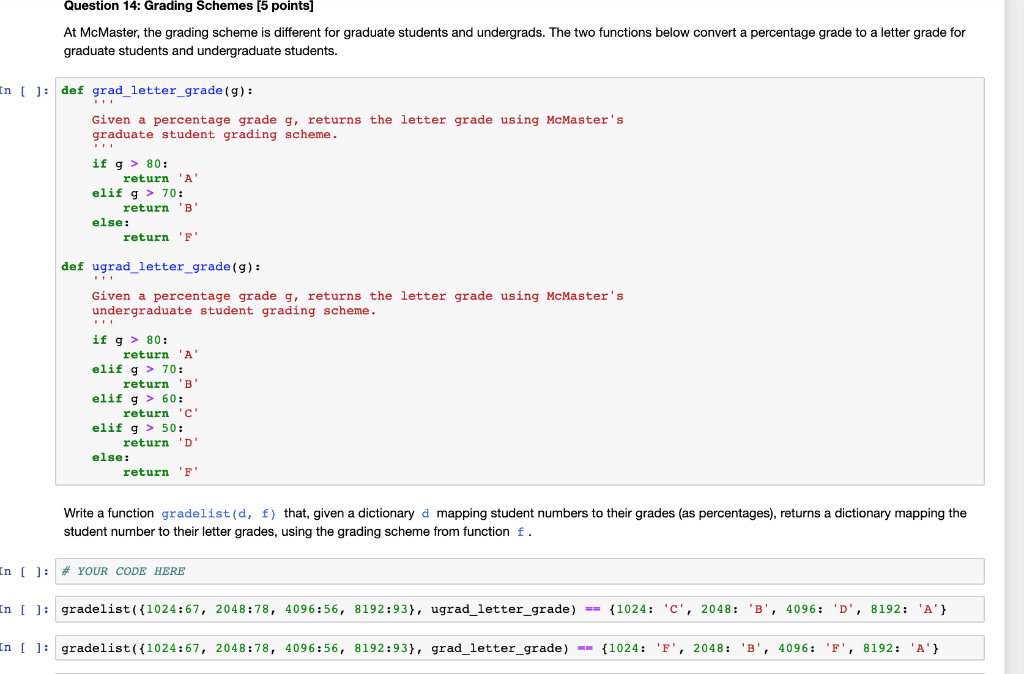 Solved Question 14: Grading Schemes [5 points] At McMaster, | Chegg.com