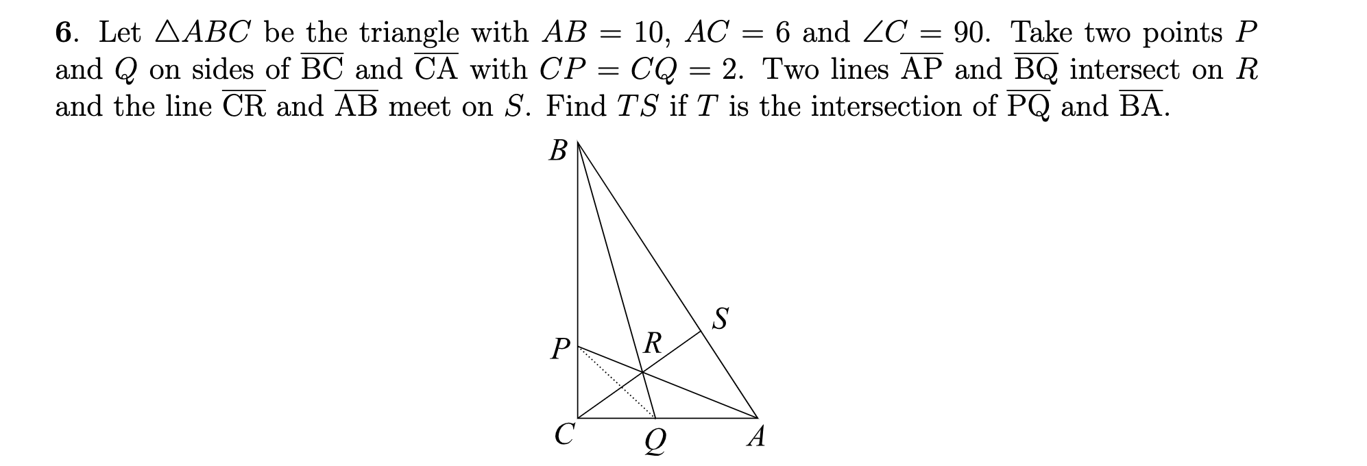 Solved 6. Let ABC Be The Triangle With AB=10,AC=6 And | Chegg.com