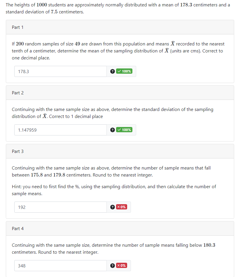 Solved The heights of 1000 students are approximately | Chegg.com