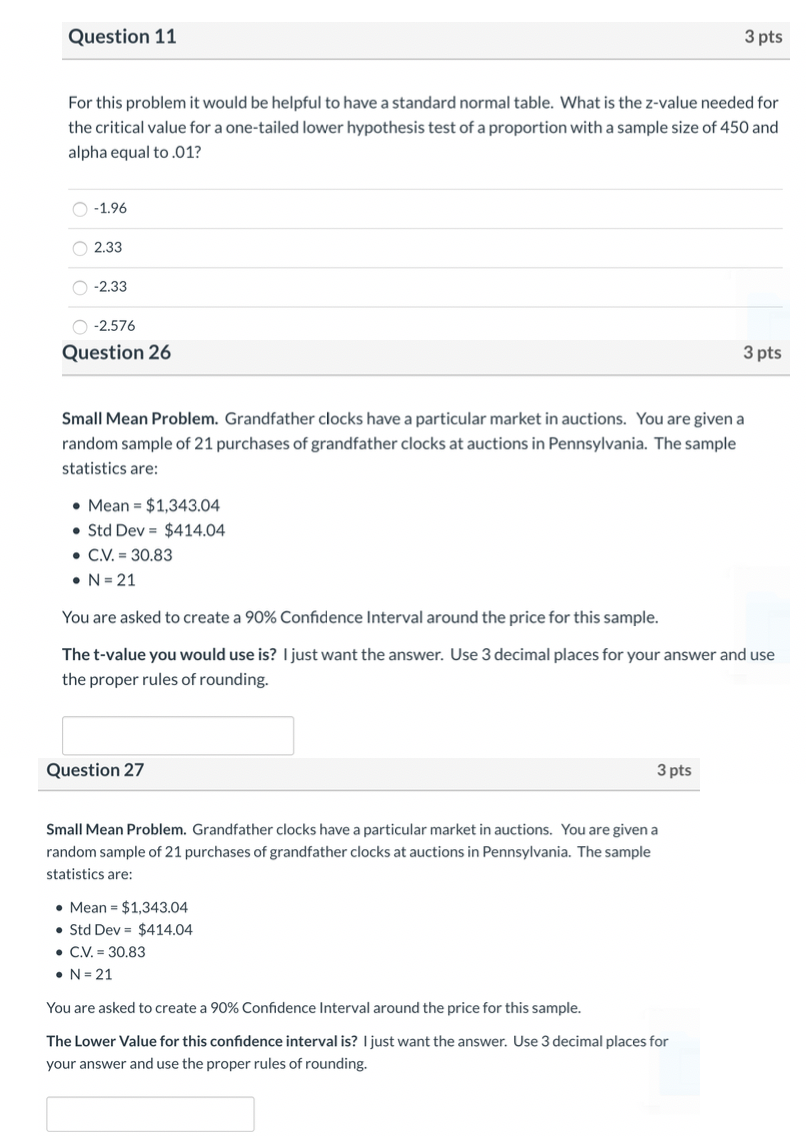 Solved Question 11 3 pts For this problem it would be | Chegg.com
