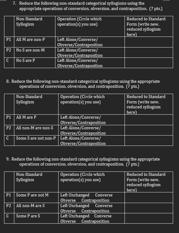 Solved 7. Reduce the following non-standard categorical | Chegg.com