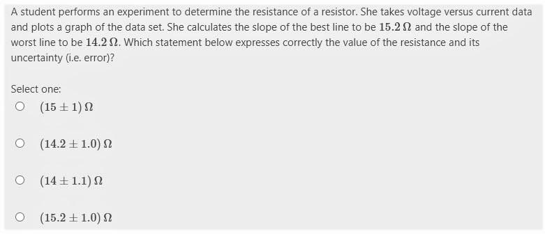 Solved A student performs an experiment to determine the | Chegg.com