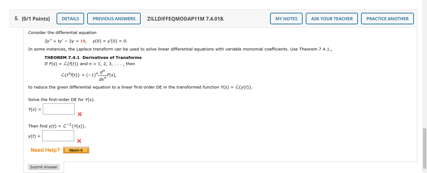 Solved 5. [0/1 Points) DETAILS PREVIOUS ANSWERS | Chegg.com