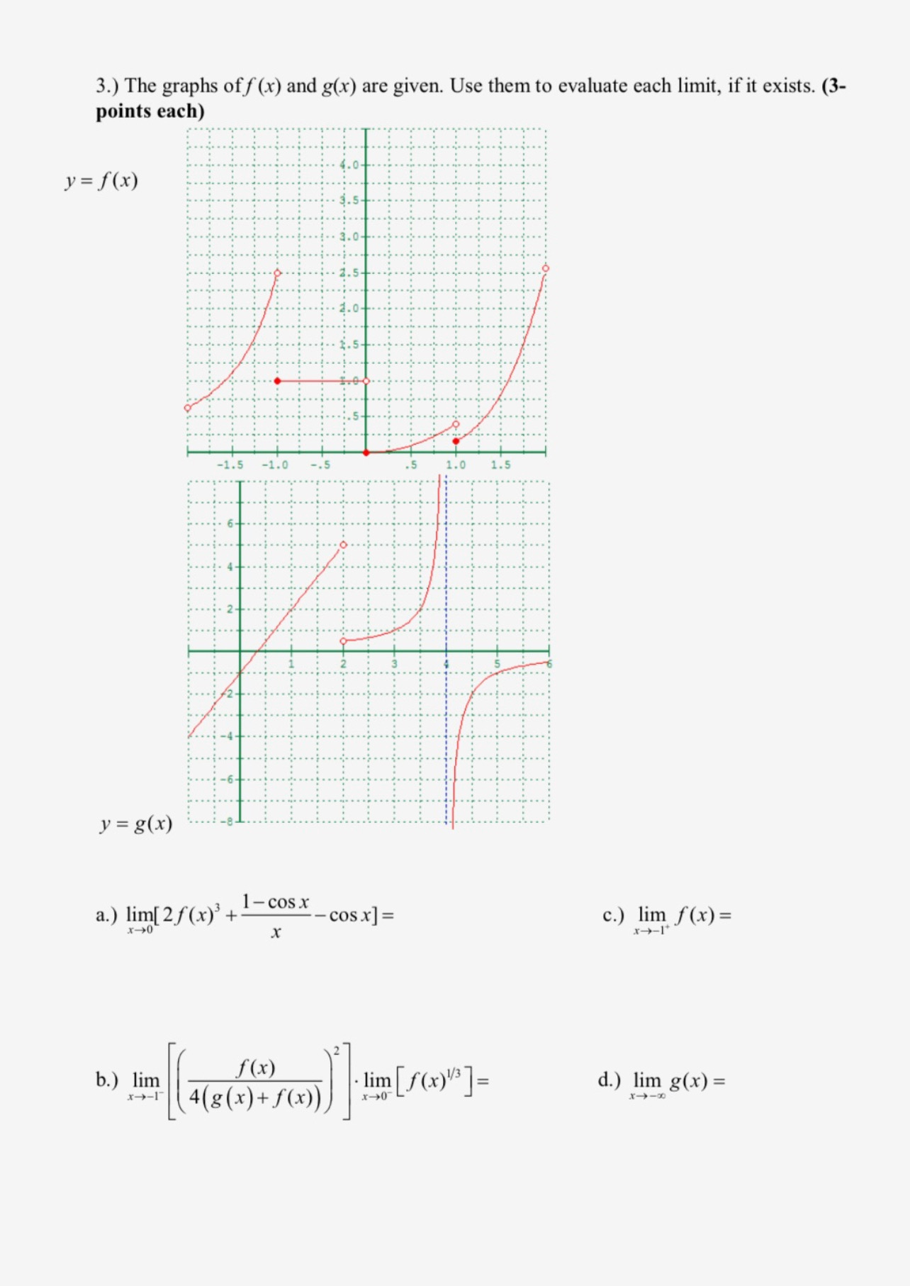 The graphs of f (x) and g(x) are given. Use them to | Chegg.com