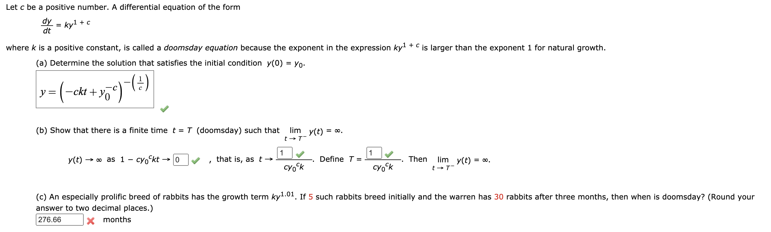 Positive Differential Solved Let c be a positive number. A differential equation | Chegg.com