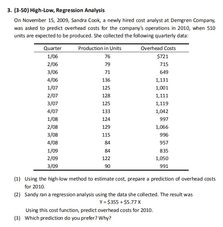 Solved Chapter 3 Measurement Of Cost Behavior 1 3 A1 Chegg
