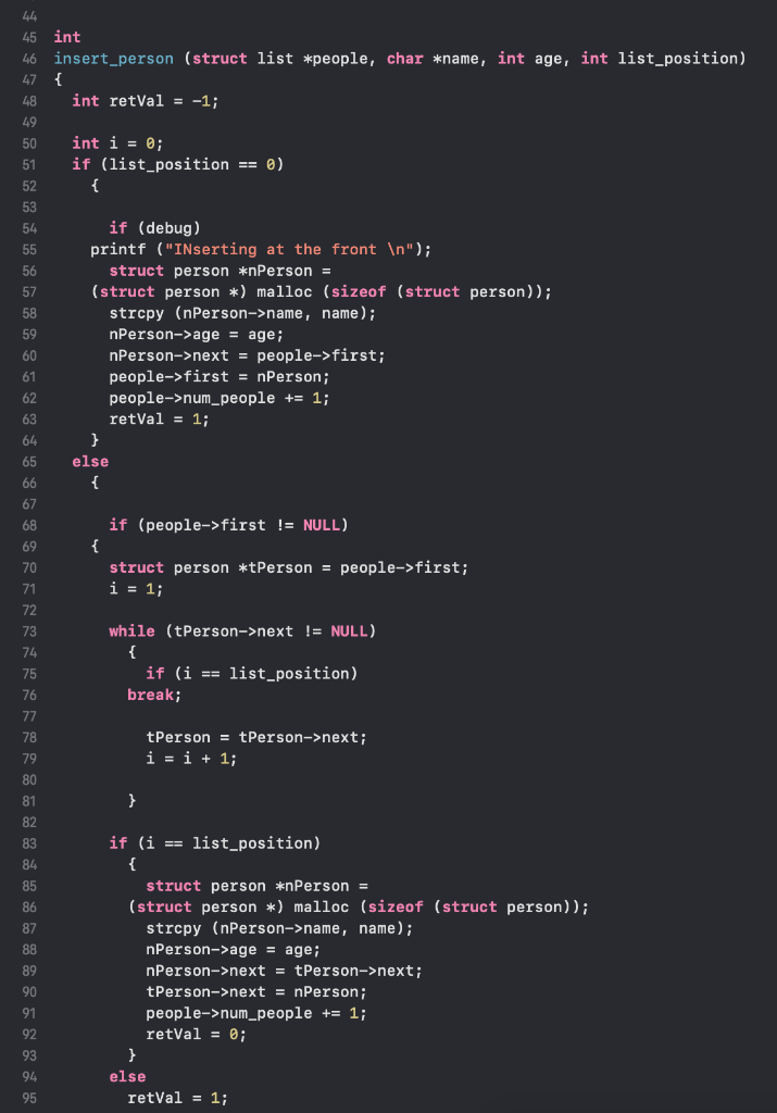 Solved Implement an insert function that will insert a | Chegg.com