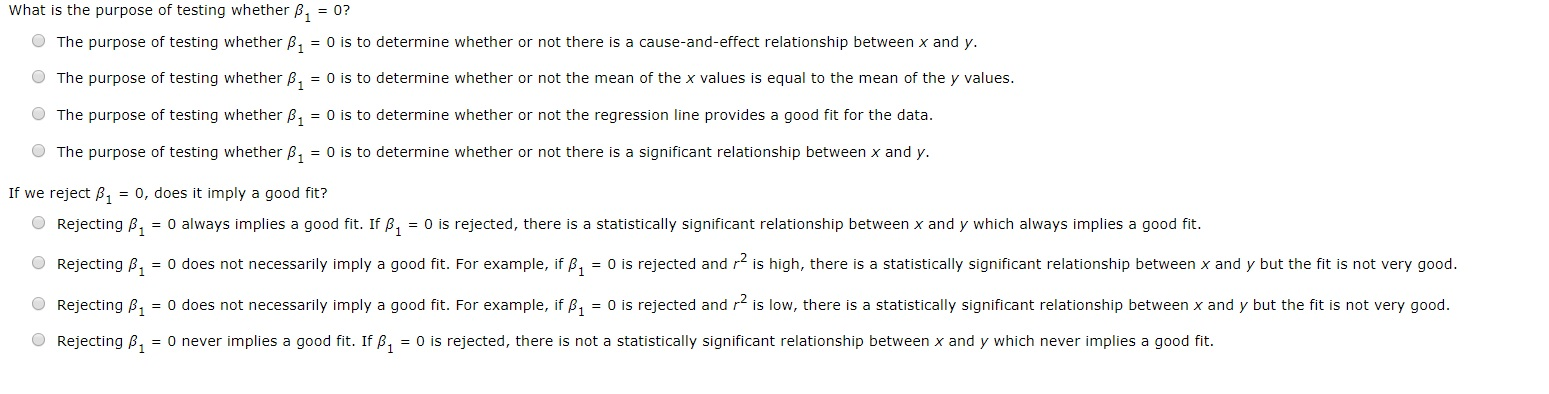 Solved What Is The Purpose Of Testing Whether B, = 0? The | Chegg.com