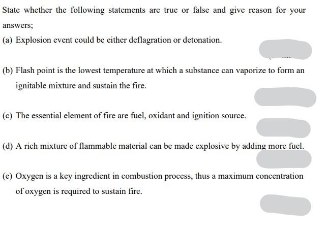 Solved State whether the following statements are true or | Chegg.com