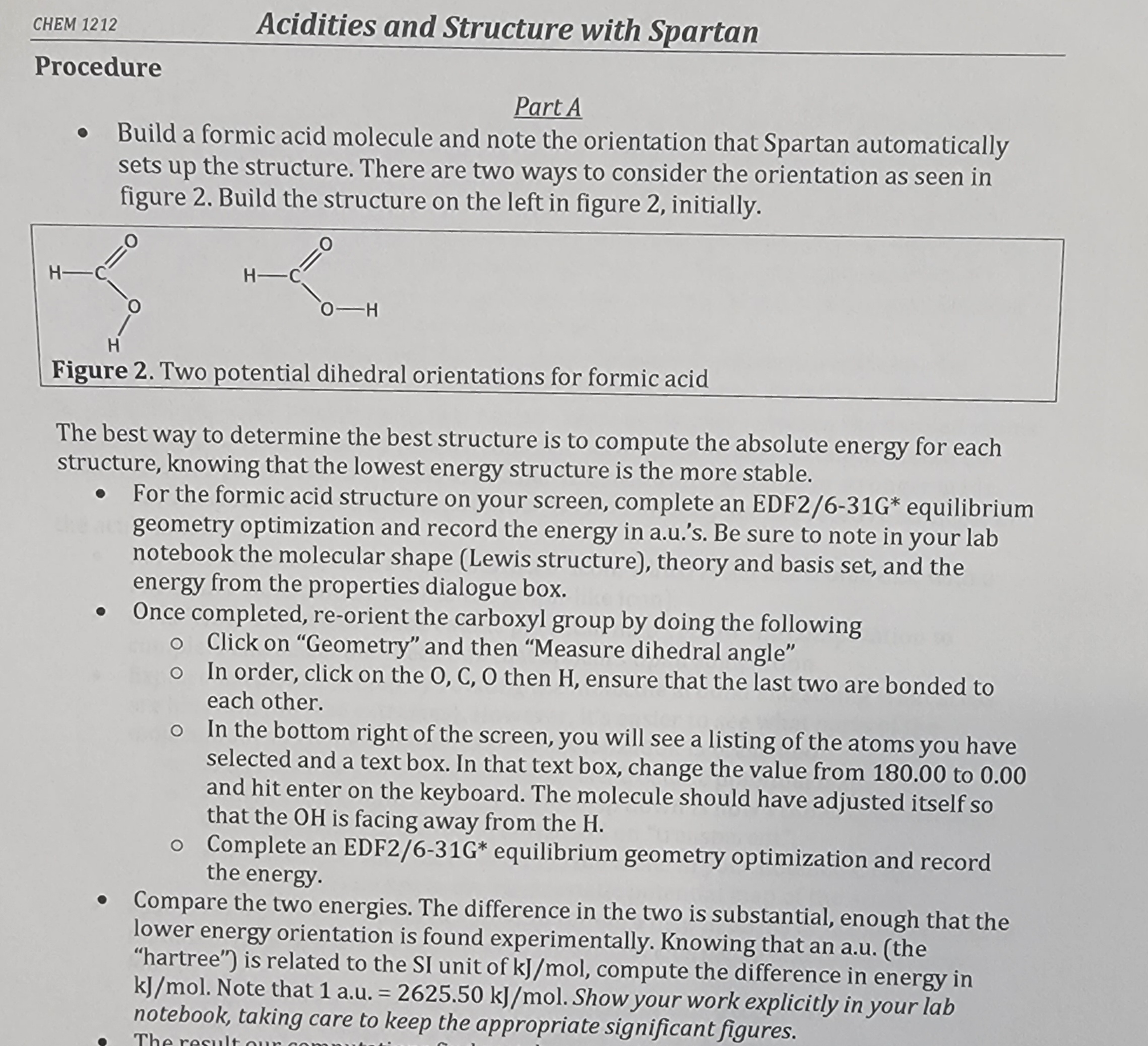 formic acid assignment