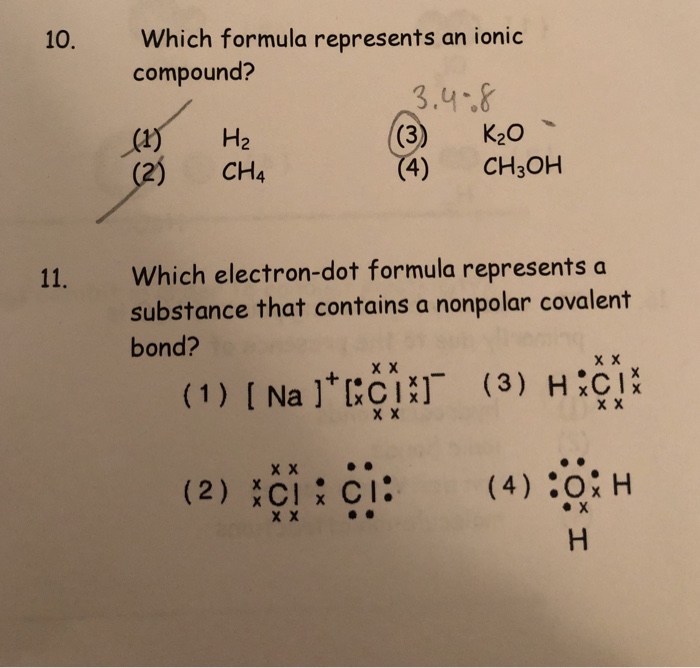 Solved (2) 2 (4) 4 Which formula represents a nonpolar | Chegg.com