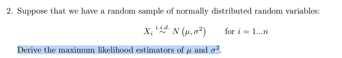 Solved 2. Suppose that we have a random sample of normally | Chegg.com