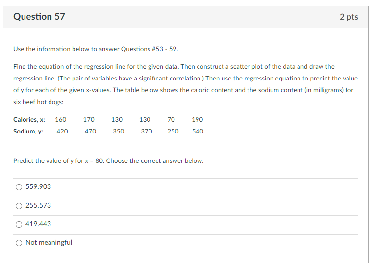 Solved Use the information below to answer Questions \#53 - | Chegg.com