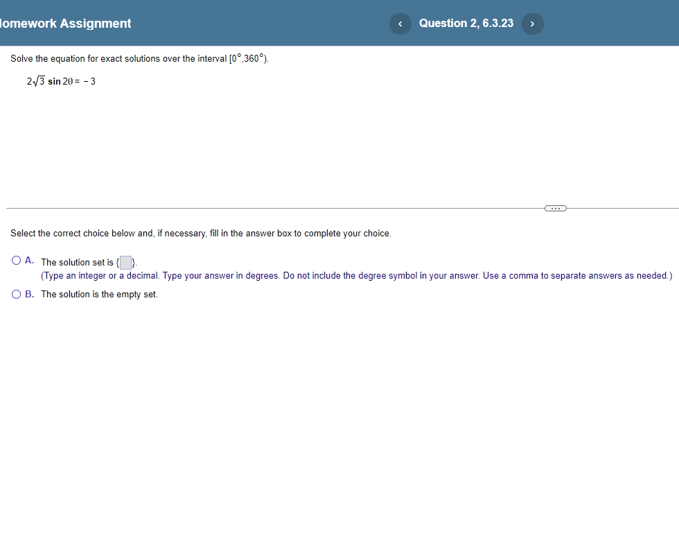 Solved Solve the equation for exact solutions over the | Chegg.com