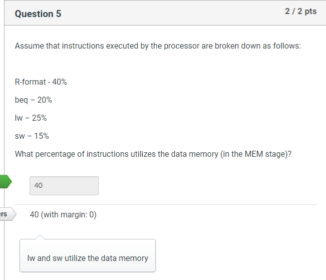 Solved Question 5 2/2 pts Assume that instructions executed | Chegg.com