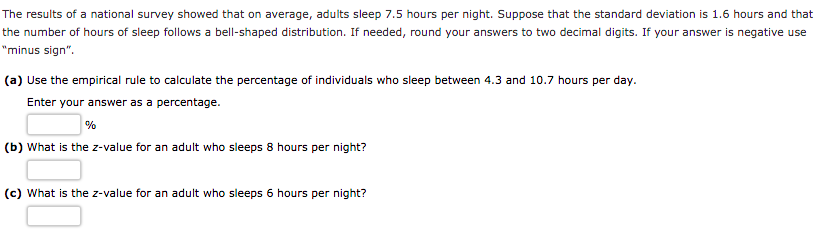 Solved The Results Of A National Survey Showed That On | Chegg.com