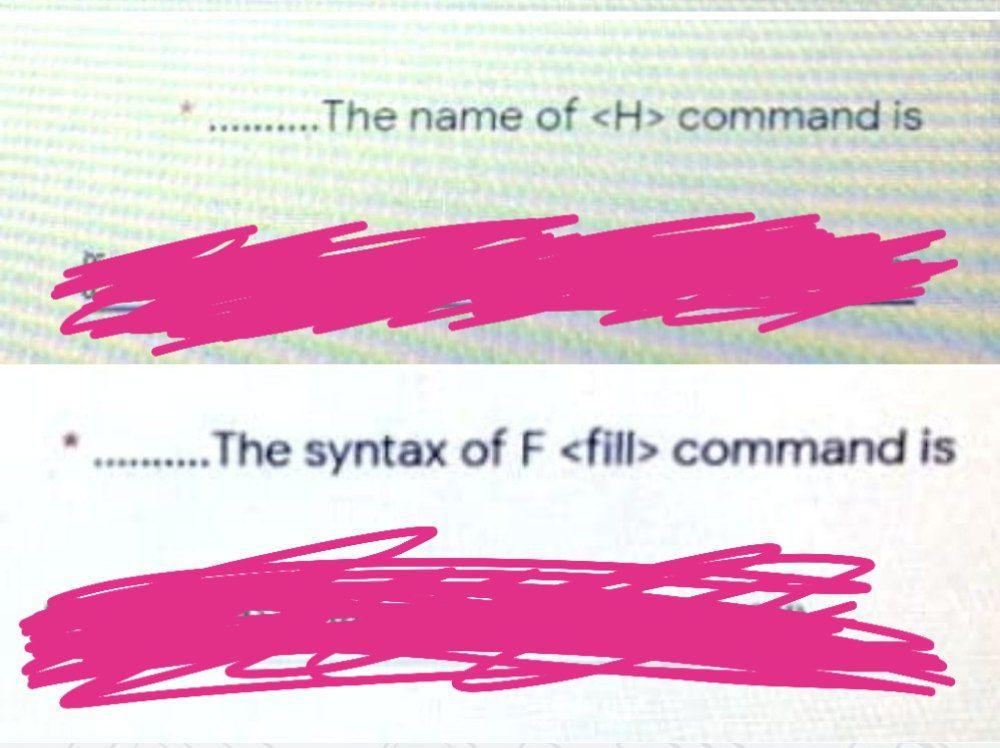Solved The name of command is The syntax of F command is | Chegg.com