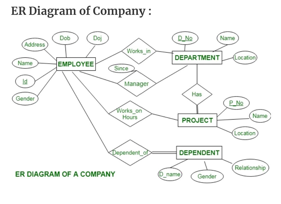 Solved Exercise 1: ER Diagram for COMPANY database Use | Chegg.com