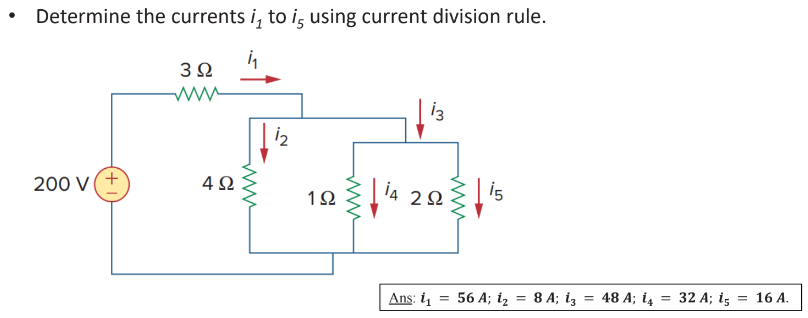 Solved Determine the currents i1 to i5 using current | Chegg.com