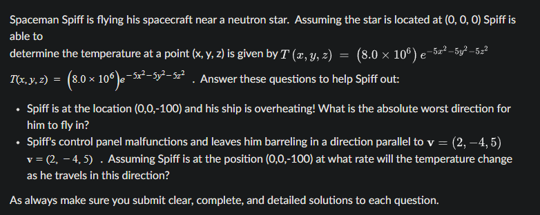 Solved Spaceman Spiff is flying his spacecraft near a | Chegg.com