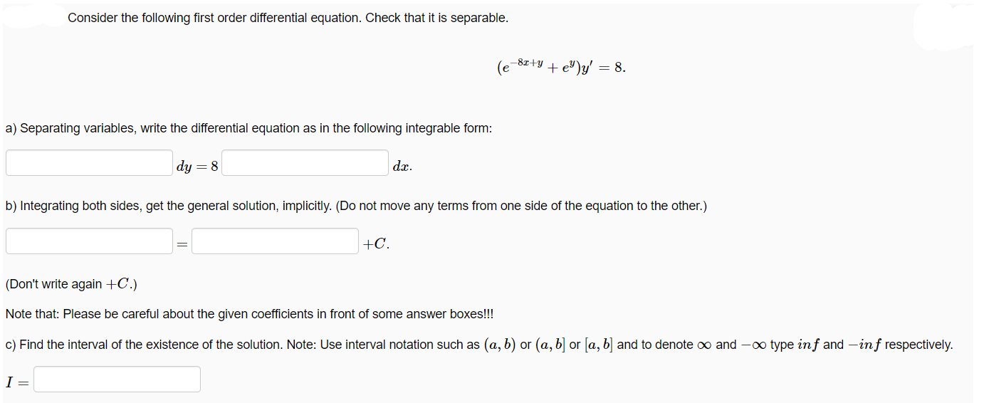 Solved Consider The Following First Order Differential | Chegg.com