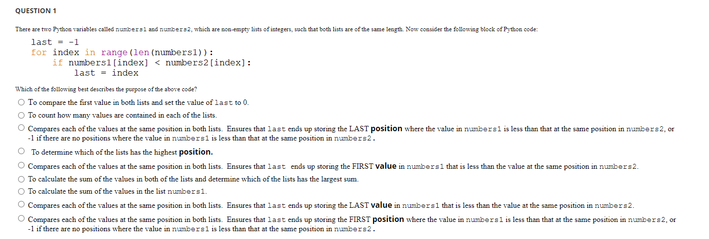Solved There are two Python variables called numbers 1 and | Chegg.com