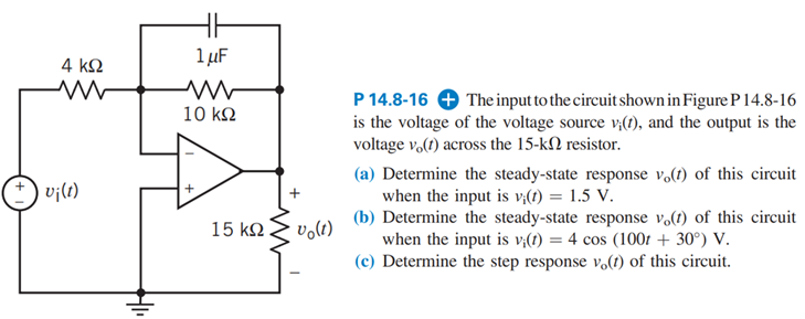 Solved P 14.8-16 ∓ The input to the circuit shown in Figure | Chegg.com