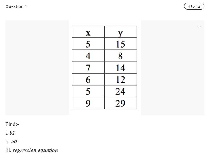 Solved Question 1 4 Points X 5 4 7 6 5 9 у 15 8 14 12 24 Chegg com