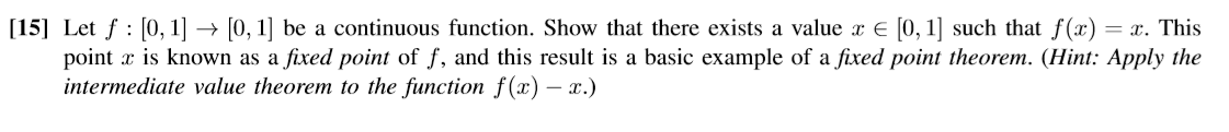 Solved [15] Let F [0 1] → [0 1] Be A Continuous